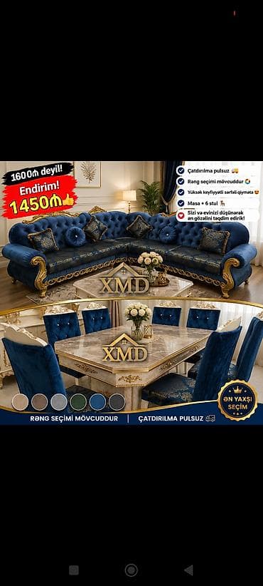 perla mebel divan: Künc divan, Qonaq otağı üçün, Parça, Açılmayan — 3