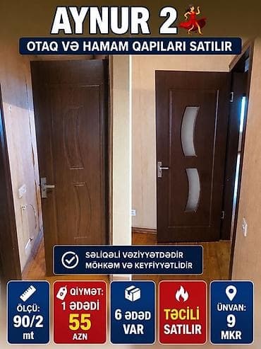 Aynur 2 – otaq və hamam qapıları - Model: Aynur 2 - Növ: Otaq və