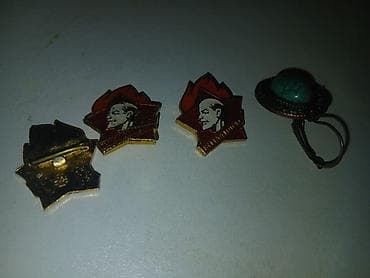 kaffa sırğalar: Məhsul: Sovet dövrünə aid 3 ədəd “Пионерия” (Pioner) nişanı və vintli — 3