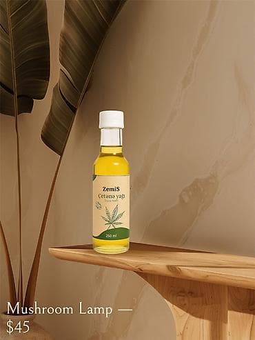 masaj yagi: Məhsul: ZemiS Çətənə yağı – soyuq sıxım Həcm: 250 ml - Tərkib: 100% — 1