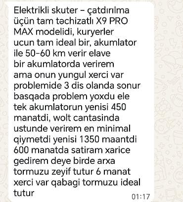 sur: Elektrik skuter + Wolt termobağlaması Məhsulun təsviri: - Şəhər içi — 8