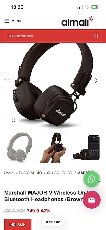alisa dinamik: İşlənmiş Simsiz (Bluetooth) Qulaqcıqlar, Marshall, rəng - Qəhvəyi — 2