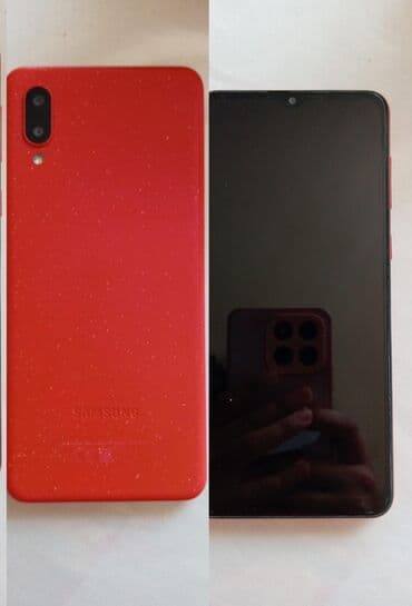 поясная машина бу: Samsung Galaxy A02, 32 ГБ, цвет - Красный, Сенсорный — 1