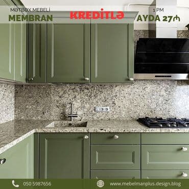 əncir cemi: Sifarişlə mətbəx dəsti, Özü çəkən petlələr, Sadə laminat, Kredit var, Pulsuz çatdırılma — 3