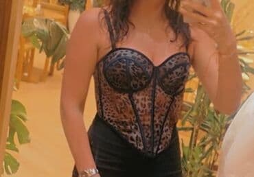 Qadın geyim kolleksiyası - Bodi korse: leopard printli, şəffaf tor