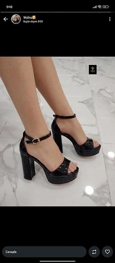 Basanoşka və səndəllər: Ölçü: 36, rəng - Qara, Yeni — 1