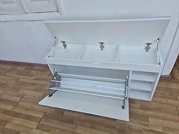 Мебель для дома: Ağ rəngli çoxfunksiyalı dəhliz oturacağı və ayaqqabılıq. - Üst hissə — 4