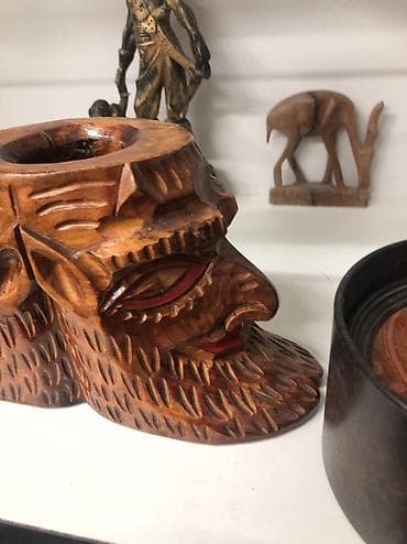 Винтажная деревянная подсвечница ручной работы ! — 4