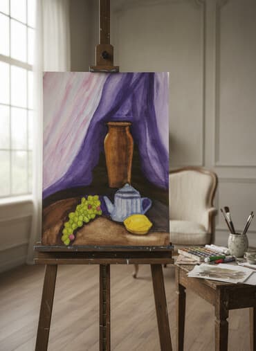 dekor xina: Rəsm əsəri – natürmort akvarel - Texnika: akvarel boyalar, qalın — 1