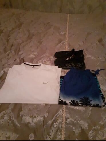 Мужской спортивный костюм, Nike, L, цвет - Белый — 2