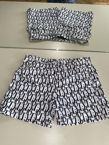 adidas şort: Məhsul: Deniz sortiki (DİOR ORIGINAL) - Rəng: Ağ üzərində qara — 1