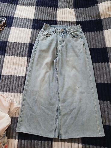 topdan geyim: Mavi açıq rəngli cins ətək - Material: 100% denim (cins), yüngül və — 1