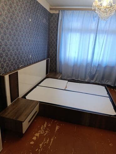 Двуспальная кровать, 2 тумбы, Б/у