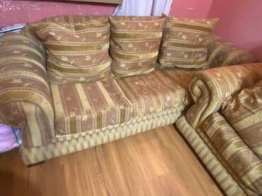 i̇kinci əl divanlar: İşlənmiş, Di̇van-kravat, 2 kreslo, Bazasız, Açılan — 1