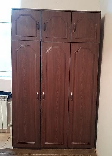 İşlənmiş, 6 qapı, Qəhvəyi, Taxta, Açılan, Düz dolab