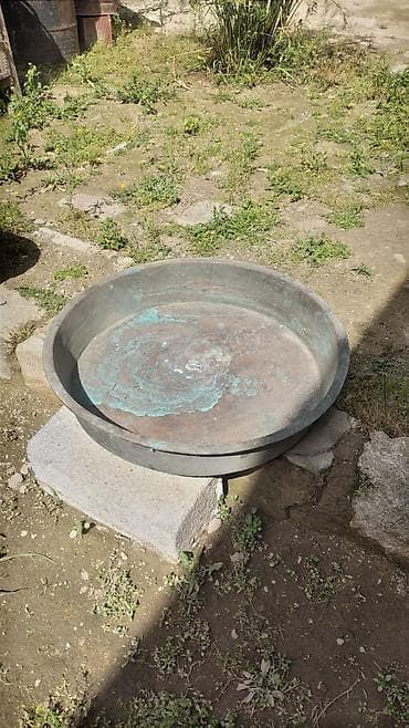 Böyük ölçülü mis tava halva tavası qedmi eses tavası misdi qedmi