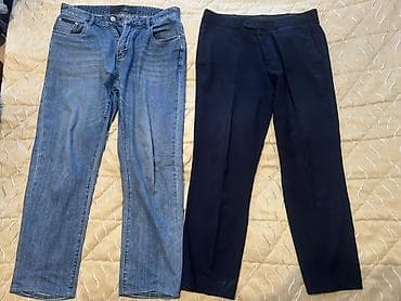 cins jaket: Kişi şalvarları dəsti - 1 ədəd klassik mavi cins şalvar: beş cibli — 1