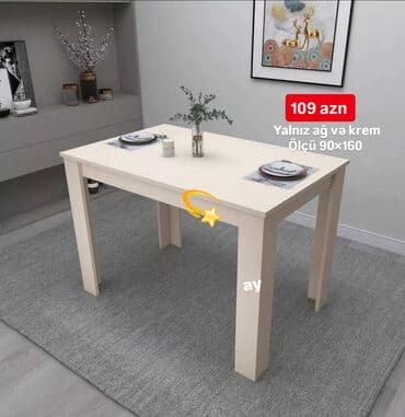 stolllar: Mətbəx masası, Yeni, Açılmayan, Dördbucaq masa — 1