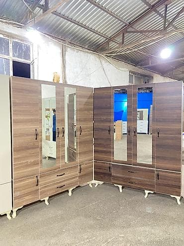 armada mebel: 4 qapılı, Güzgülü, Ağ, Digər material, Açılan, Düz dolab — 3