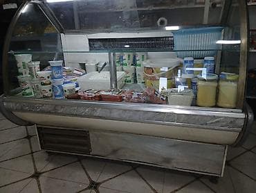 kompressor 100l: Sənaye tipli soyuducu vitrin – dairəvi şüşəli, ikimərtəbəli rəf — 1