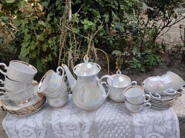 su çəni 3 tonluq: Çay dəsti, rəng - Bej, 6 nəfərlik, Rusiya — 1