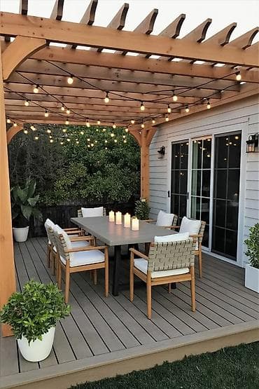 tonla su sifarişi: Açıq hava üçün taxta pergola istehsalı və quraşdırılması - Material — 2