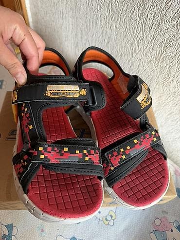 Детская обувь: Цвет - Черный Босоножки, Skechers, Размер: 34, Для мальчиков — 2