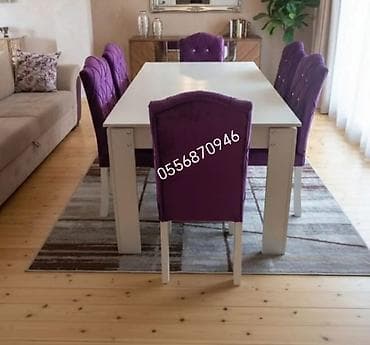 Qonaq otağı üçün, Yeni, Açılmayan, Dördbucaq masa, 6 stul — 8