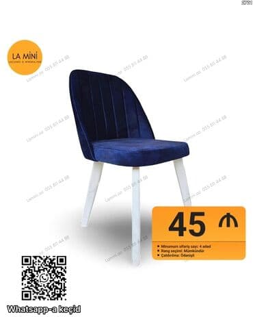 Masalar: Mətbəx üçün, Qatlanmayan, rəng - Göy Stul — 1