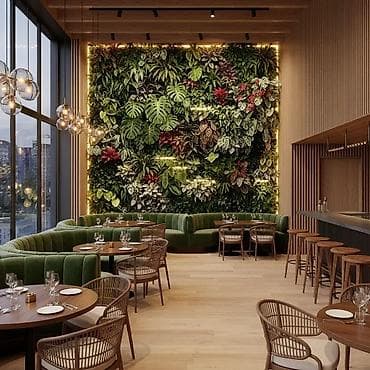 zeleniy cay: Green House Azerbaijan. Dekor interyer Kafe×restoranlar üçün — 4