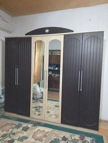 ev saati modelleri: 5 qapı, Qəhvəyi, Digər material, Açılan, Düz dolab — 1