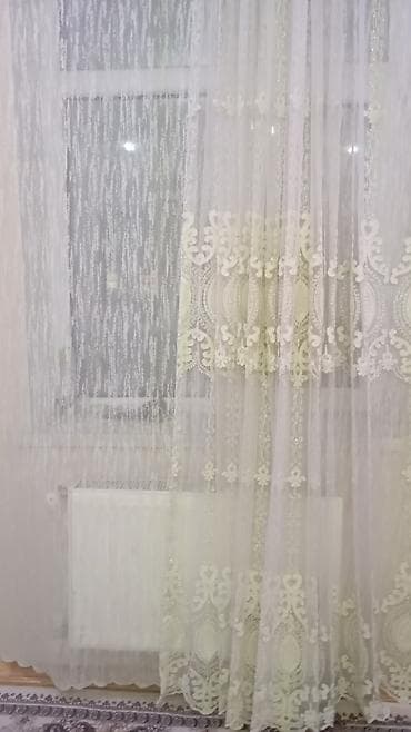 Ağ rəngli tül pərdə perde iki eded eni 3.50 2.80 hundurluk - Material