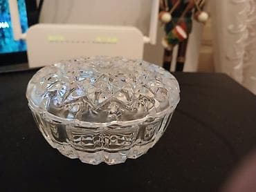 cerez: Xrustal qədimi pudra qabı qapaqlı qab - Material: xrustal - Dizayn — 1