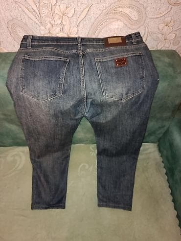 aşpaz geyimi: Klassik tünd-mavi rəngli cins şalvar - Model: düz kəsim, daralan balaq — 6