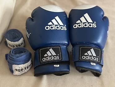 Əlcəklər: Adidas boks əlcəkləri + bandaj dəsti - Model: Adidas, 8 oz (etiket — 1