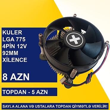 hard disk notebook: Kulerlər “775 socket 12v 3/4pin” SAYLA ALANA VƏ USTALARA TOPDAN — 8
