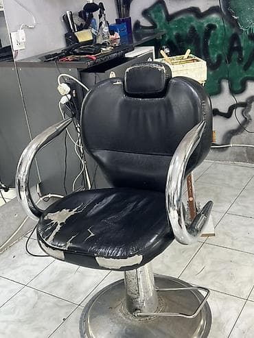 gamer kreslo: Bərbər kreslosu - Material: qara süni dəri oturacaq və bel hissəsi — 1