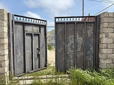 Həyət darvazaları: Dəmir Həyət darvazası, Yana açılan, Mexaniki, Qapı ilə, rəng - Boz — 3