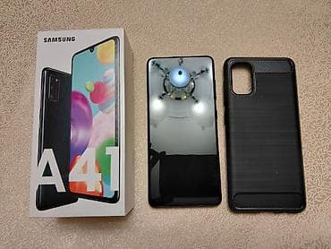 Samsung Galaxy A41, 64 ГБ, цвет - Черный, Отпечаток пальца