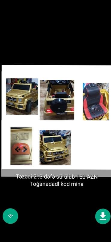 maşın uşaq ucun: Usaq masinlari şekillerde qiymətler məlumatlar qeyd olunub unvan Gence — 2