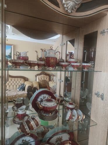 heyat yoldasi ucun tortlar: Nahar dəsti, rəng - Qırmızı, Farfor — 7