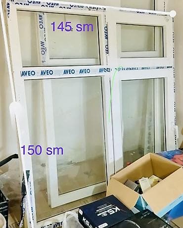 İkiqat şüşə paketi Plastik pəncərə, Еni: 145 sm, Uzunluğu: 150 sm, Ödənişli quraşdırma — 1