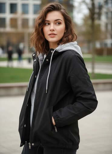 двухсторонние мужские куртки: Мужская куртка, Ветровка, Осенняя, L — 1