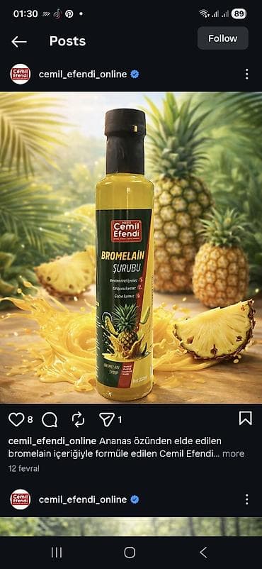 icki: Cemil Efendi Bromelain Şərbəti və Hindistan Cevizi Sirkəsi - — 1