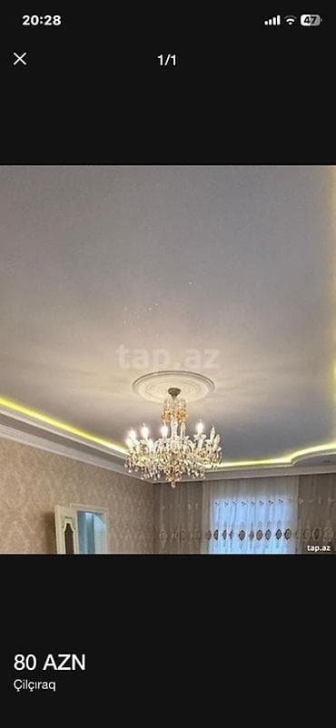 Çılçıraq, 10 və daha çox lampa, Xrustal — 1