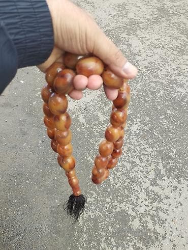 bijuterya: Məhsul: Təsbeh - Material: Qəhvəyi-şabalıdı tonlarında, damarları — 1