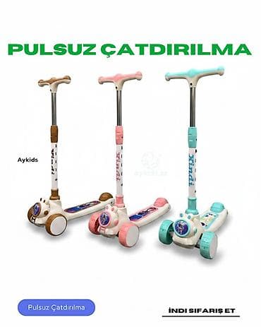 🛴✨ Yeni Xindi Model Uşaq Samokatı – İşıqlı, Musiqili və Gel Təkərli!