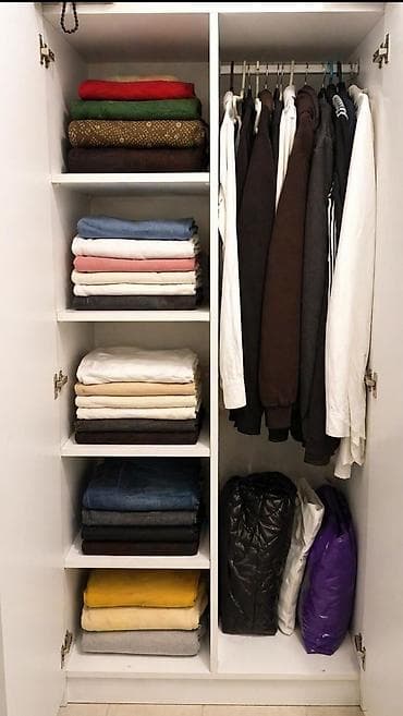 madeyra paltar dolabi: 2 qapılı, Güzgülü, Bej, Taxta, Açılan, Düz dolab — 2