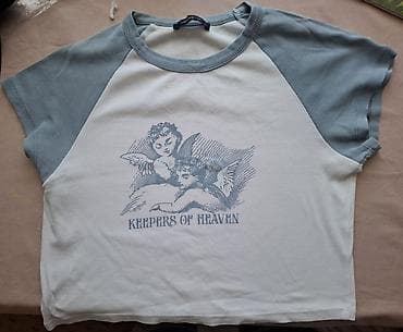 ağ futbolka: Trendyol qısaqol qadın T‑şərfi - Model: Raglan üslublu, kontrast qol — 1