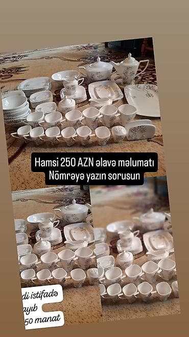 Nahar dəsti, rəng - Ağ, Farfor